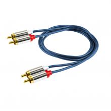 A 3-1M - Audio kábel, 2 RCA kovová vidlica-2 RCA kovová vidlica, 1 m