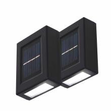 MX658 - Sada solárnych nástenných svietidiel, 2 ks/balenie, 2 ks teplé biele LED, čierne