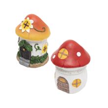 MX675 - Solárne záhradné svietidlo, hríbové domčeky, 12 ks / displej, 1 teplá biela LED