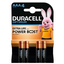 Duracell Optimum LR03 - Duracell OPTIMUM LR03 10PP110050 AAA alkalická batéria, napätie 1,5 V, vynikajúci výkon, 4 ks/blister