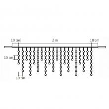 KSF 100/WH - Spojovateľný svetelný záves, 100 LED, biela, na vonkajšie použitie