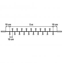 KSI 50F/WH - Spojovateľný svietiaci reťazec, žiariaci, 50 LED, biela, na vonkajšie použitie