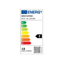 RCO 18 LED/BK - LED nástenné/stropné svietidlo, oválna, čierna, 18 W, 4000K