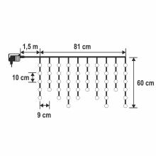 KAF50DLEDWH - DOT LED svietiaci záves cencúľ, studená biela
